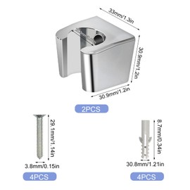 Hand Shower Holder Shower Head Holder with Screws Shower Rail Shower Holder for Hand Shower or Shower Head for Bathroom Pack of 2