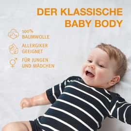 wellyou - Baby Bodysuit Short Sleeve Made of 100% Super Soft Cotton - Set of 2 Short Sleeve Bodysuit Baby for Girls and Boys - Children's Short-Sleeved Bodysuit - First Class Baby Bodysuit - Made in