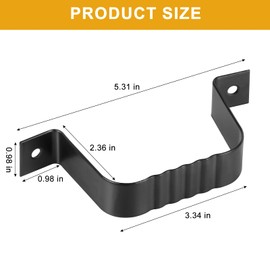 Mzcvriru Gutter Downspout Straps - 2x3, Black (2 Pack) with Brackets