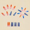 Long Press on Nails Square Blue Orange French Tip Fake