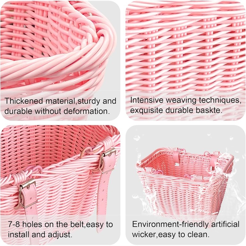 Aikolesa Wicker Picnic Basket for Kids, Small Woven Rattan Basket