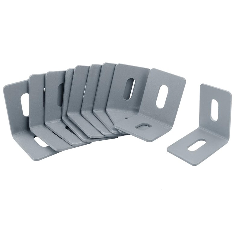 GBGS 10 Pack Slotted L Bracket,2-1/8" x 2-1/8" x 1-1/2",Adjustable