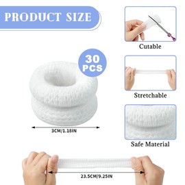 Nlvnmv 30 Pcs Tubular Finger Bandage Cots, Elastic & Breathable Fingers Protection, Cotton Finger Gauze for Wounds, Gardening, Sports, and Kitchen Use, White
