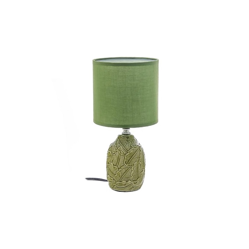 Ceramic Table Lamp with Shade Leaflet Green