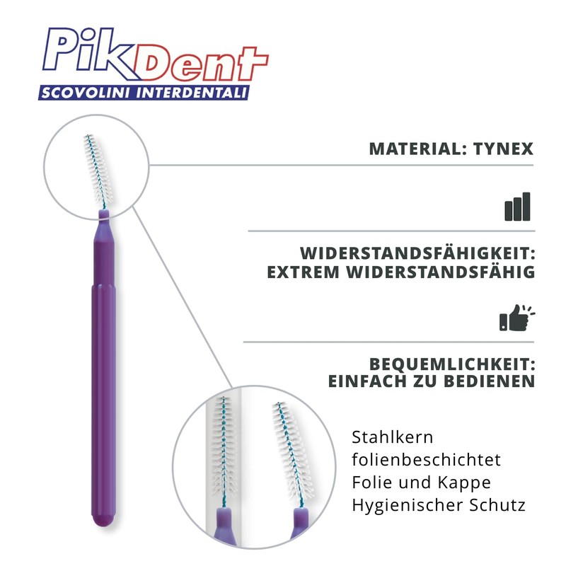 2 x 10 = 20 Pikdent Grey Interdentalbuerste Pot Magnet
