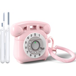 KOREDA Compatible with AirPods 4 Case Cover 2024, Cute Funny Telephone Design for Airpods 4th Generation Case with Cleaner Kit & Lanyard, Soft Silicone Shockproof Protective Case for AirPods 4 Gen