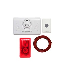 Safeguard Supply Entry Alert Chime ERA-DOOR ALARM Wireless Doorbell with 3/4 Mile Range, 120dB Siren & Flashing Strobe Kit - Multi Function Door Bell Ringer Wireless Push Button & Door Contact Sensor