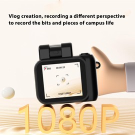 Diyeeni Videocámara UHD 4k Pequeña, Pantalla Táctil de 2 Pulgadas, Soporte para Tarjeta SD 512G, Videocámara Nini Vlog con Luz de Vídeo, Lente Gran Angular (Black)