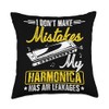 Harmonica Player Harmonica Set for Beginners Musician Throw Pillow