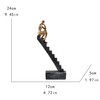 Hebdids Modern Contemplative Figure Sculpture, Black and Gold Stairs Design,