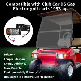 Orle Oko OEM 101988001 101988002 for Club Car DS LED Headlight Kit 12V Factory Style LED Golf Cart Headlights for Club Car DS 1993-up Gas and Electric