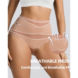 Kvitko Women Period Underwear High Waisted 3 Layers Leakproof Panties Postpartum Maternity Underwear Black