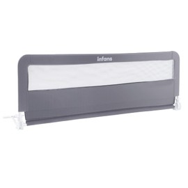 INFANS Bed Rail for Toddlers, 59" Foldable Safety Baby Crib Rail Fit for Kids Twin, Extra Long Swing Down Bed Guardrail for Convertible Crib, Queen, Full, King Mattress Side Guard (Gray)