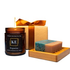 3-Piece Spa Candle and Soap Gift Set for Men | Birthday Gift I with Gift Wrapping (Brigantine)