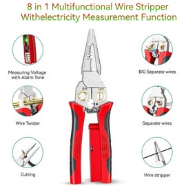 8 in 1 Wire Stripper with Voltage Tester, Electric Pliers, 2025 New Upgrade Multi-function Electric Wire Stripping Tool for Cutting and Pulling Pliers, Electrician Repair Tool (Green)