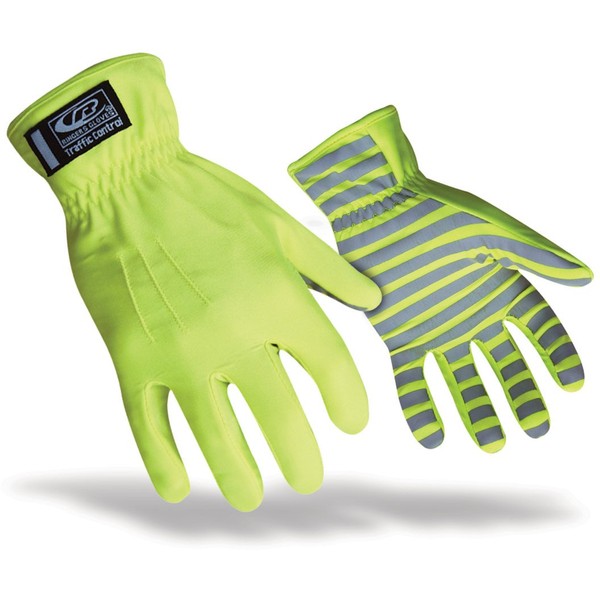 Ringers TrafficR-307 Reflective Gloves for Traffic Control, High Visibility, Green,