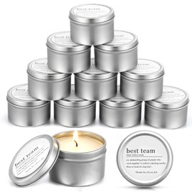 MTLEE 12 Pcs Best Team Gifts Candles Bulk Graduation Gifts 3 oz Thank You Soy Wax Jar Scented Candles Employees Appreciation Thank You Team Party Favor for Teacher Nurse Student Coworker(Silver)