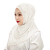 RONGXG Women Pearl Tassel Hijab Islamic Malay Muslim Hijab Polyester