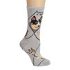 Bulldog Animal Socks On Gray 9-11