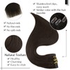 Easyouth Brown Human Hair Clip in Extensions Dark Brown Clip