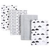 Hudson Baby Cotton Poly Flannel Burp Cloths Multipack, Moon and