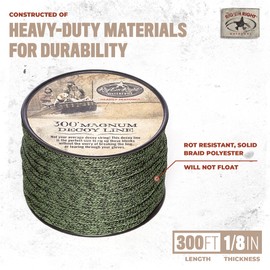 Rig'Em Right Waterfowl Magnum Dark Green Decoy Line, Rot Resistent (300 Foot Spool)
