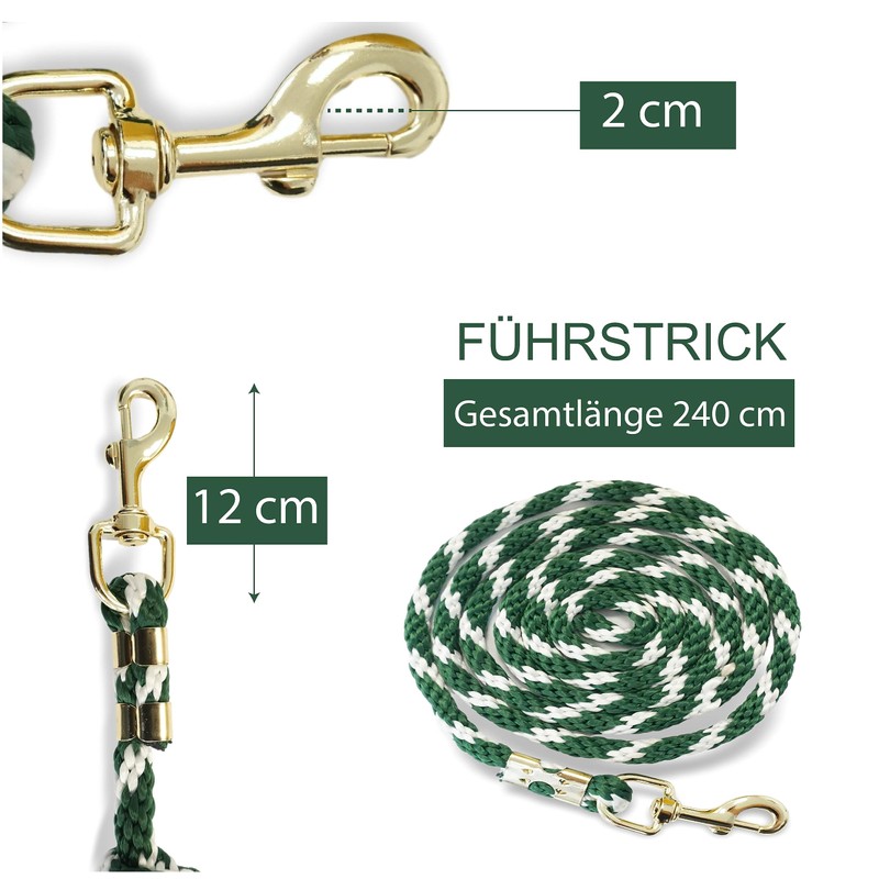 Pferdelinis Horse Lead Rope - 250 cm, 1 x Green