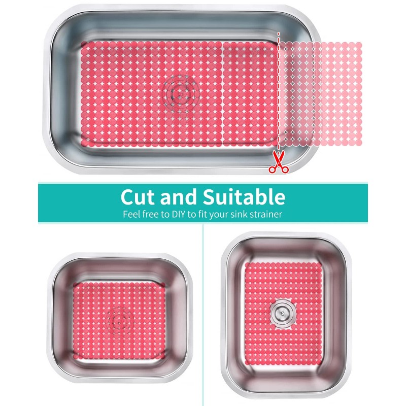 Bligli 2-Pack Kitchen Sink Mat: PVC Eco-Friendly Adjustable Sink Protector