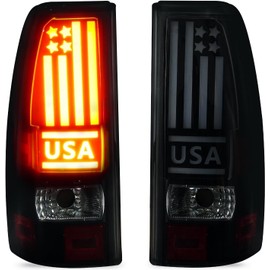 KOMAS LED Tail Light Compatible with 1999-2002 Chevy Silverado 1500 2500, Silverado 1500 2500 HD 2001-2002, GMC Sierra 1500 2500 1999-2003, Sierra 1500 2500 HD 2001-2003 Rear LED Taillight Assembly