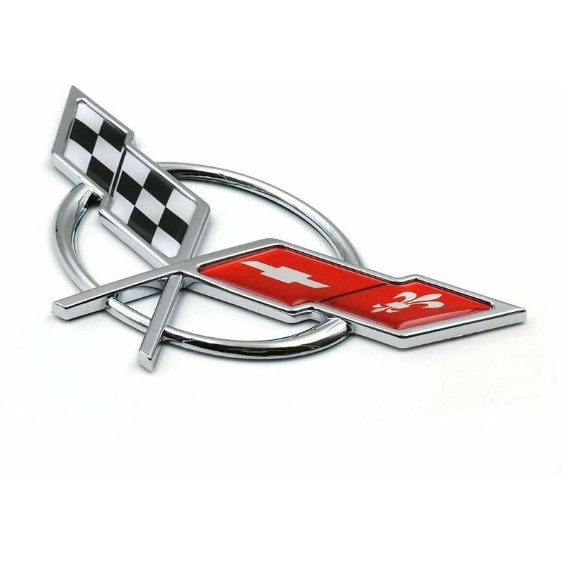 Pair Set 1997-2004 Corvette C5 Front Nose Emblem and Rear