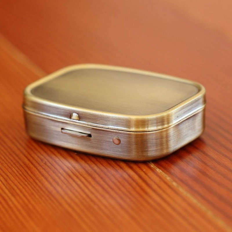 Paris Brass Rectangle Pill Box