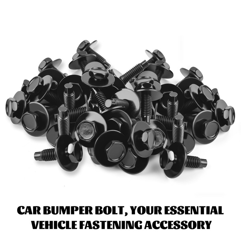 50PCS M6-1.0 x 25mm Car Rear/Front Bumper Hex Bolts,Durable M6