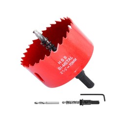 2-3/4" / 70mm HSS Bi-Metal Hole Cutter with Pilot Drill Bit, Hole Saw for Wood, Plastic, Drywall, Metal Sheet
