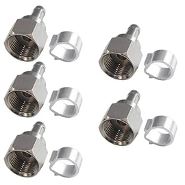 F-Factory Antenna Connector for 3C, 3C F-Type Connector with Aluminum Ring, Compatible with 4K/8K Broadcasting, Quantity [5 pieces] 3C-5P