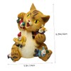 BESPORTBLE Resin Cat Eating Gnomes Statue Unique Cat Figurine for