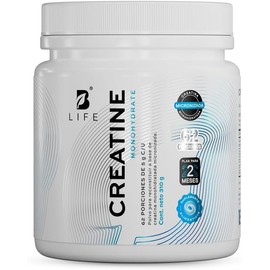 B Life Creatina Monohidratada 310 g en polvo 62 Servicios 5 g por porción Alta Pureza Creatine Monohydrate.