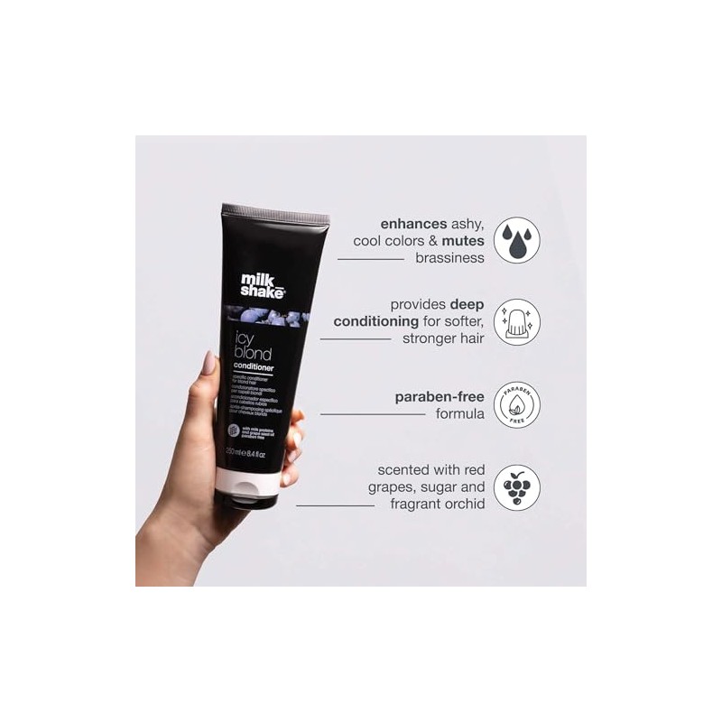milk_shake Icy Blond Conditioner - Black Pigment Silver Conditioner for