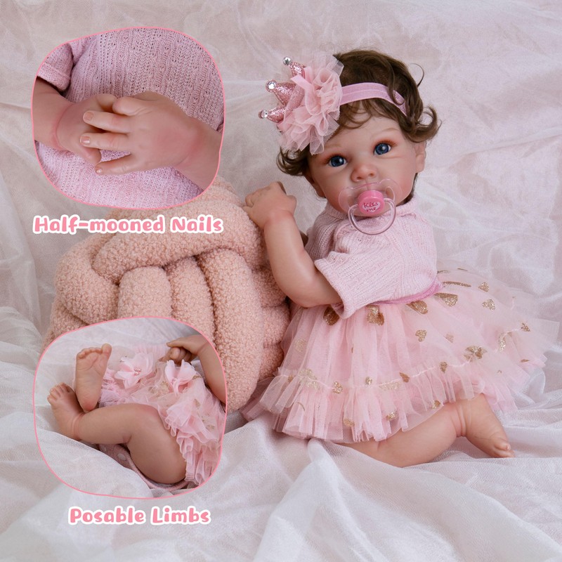 EKOKIZ Realistic Newborn Girl-20 Inch Real Life Like Baby Dolls