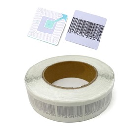 Cicogna Security Tag Stickers, Set of 1000, 1.6 x 1.6 inches (4 x 4 cm), RF Type, Erasable Type, 8.2 MHz, Large Capacity, Thousand Countermeasure Barcode