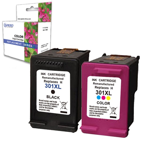 Set of 2 Printer Cartridges Compatible with HP 301 XL