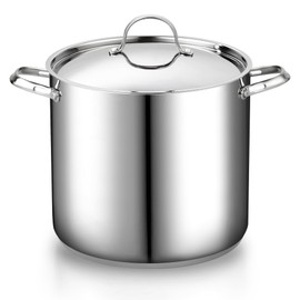 Cooks Standard 18/10 Stainless Steel Stockpot 16-Quart, Classic Deep Cooking Pot Canning Cookware with Stainless Steel Lid, Silver