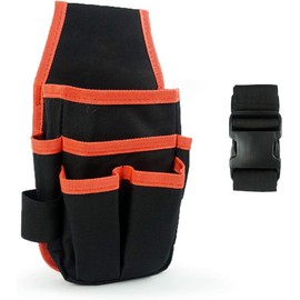 T TOVIA,Small Canvas Tool Pouch Tool Organizer Bag Electricians Organizer Pouch Waist Bag for Tools with 6 Roomy Pockets, 8 Tool Loops, Adjustable Waist Strap for DIY Electricians Carpenters