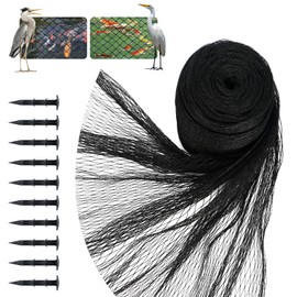 Pond Net, Bird Protection Net, Pigeon Net for Garden, 12 x 12 mm, Fine Mesh, 30 g/m², Robust, Tear-Resistant, UV-Resistant, Tight Mesh, Pond Cover, Pool Net, Bird Net, Leaf Net, Fruit Tree Net (2 x 5