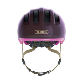 ABUS Smiley 3.0 ACE LED Children's Helmet – Bicycle Helmet with Light – Deep Fit & Space for a Braid – for Girls and Boys – Shiny Purple, Size M