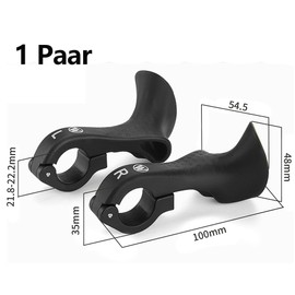 1 Pair Handlebar End Grips Bicycle Handlebar End Grips, Ergonomic Non-Slip MTB Handlebar End for 21.8-22.2 mm Handlebars, Handlebar Extension for MTB Road Cross-Country Bikes