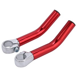 Yctze Aluminum Alloy Handlebar Bar End Pair for Mountain and Road Bicycles, Bike Handle Grip Extender, Bull Riser Ends with Comfortable Cushion for Long Rides (Red)