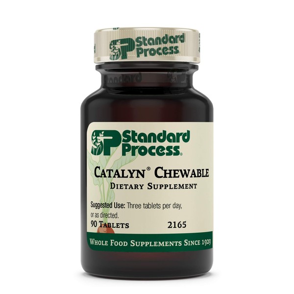 Standard Process Catalyn Chewable - Foundational Support for General Wellbeing with Vitamin D, Vitamin C, Vitamin A, Thiamine, Riboflavin, Vitamin B6, Magnesium Citrate, and More - 90 Tablets