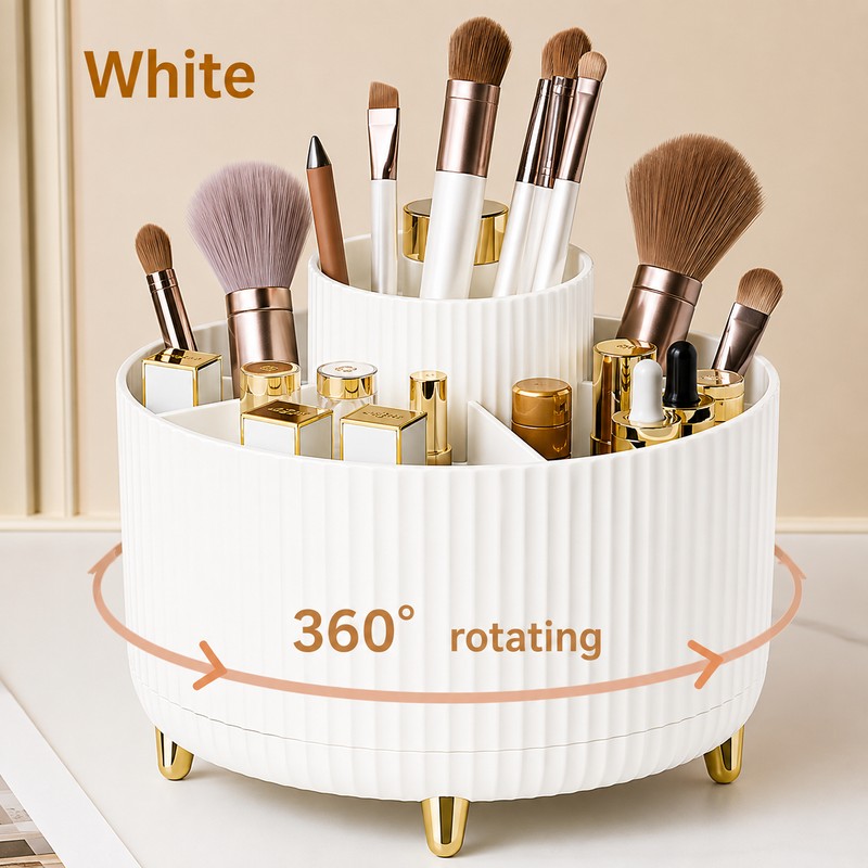 Rotating Makeup Brush Holder Organizer for Vanity Storage – 360°