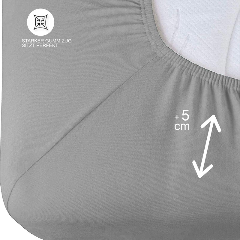 Buymax Jersey Fitted Sheet, 100% Cotton, Base Height, High Base,