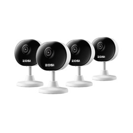 ZOSI Indoor Security Camera,4Pack C688 Baby/Pet Monitor,1080P Home Surveillance WiFi Camera with Phone App,Motion Detection,2 Way Audio,Night Vision,Memory Card/Cloud Storage,Works with Alexa,Plug-in